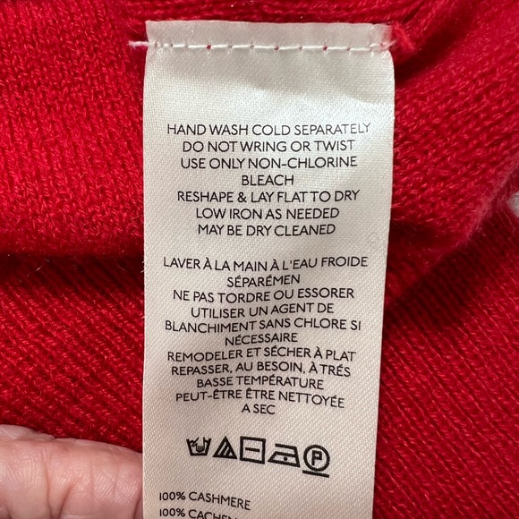 NWT FREE PEOPLE 100% Cashmere Red Pullover Sweater. Size Small fits up to Large. - Picture 4 of 8